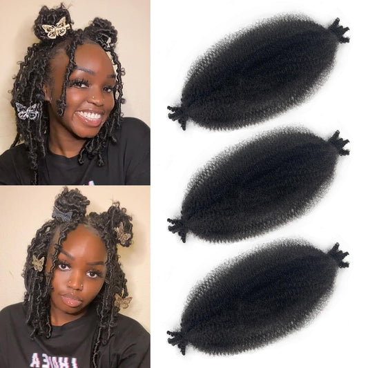 Marley Twist Braiding Hair 8 Inch Pre-Separated Springy Afro Twist Hair Kinky Twist Crochet Hair Braids for Distressed Soft Locs Spring Twist Hair for Black Women (2#, 8 Inch(Pack of 3))